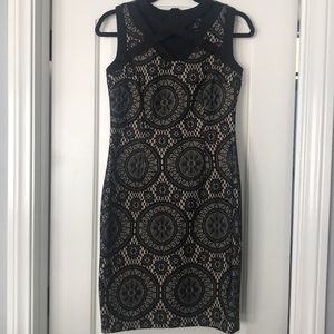 Sexy black and nude dress.